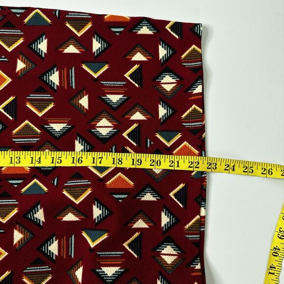 Lularoe Pencil Skirt Womens XS Red Cassie Pencil Southwestern Pull on Textured - Picture 10 of 11